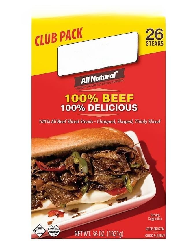 Beef Shaved Steak , 100% Delicious, The Classic Taste Now Available In A Club Pack To Maximize Your Value. Beef Shaved Steaks Have No Fillers And Cook From Frozen Within Minutes For The Perfect Mouth-Watering Steak Sandwich And So Much More. [ 36 Oz , 2.25 Lb ]