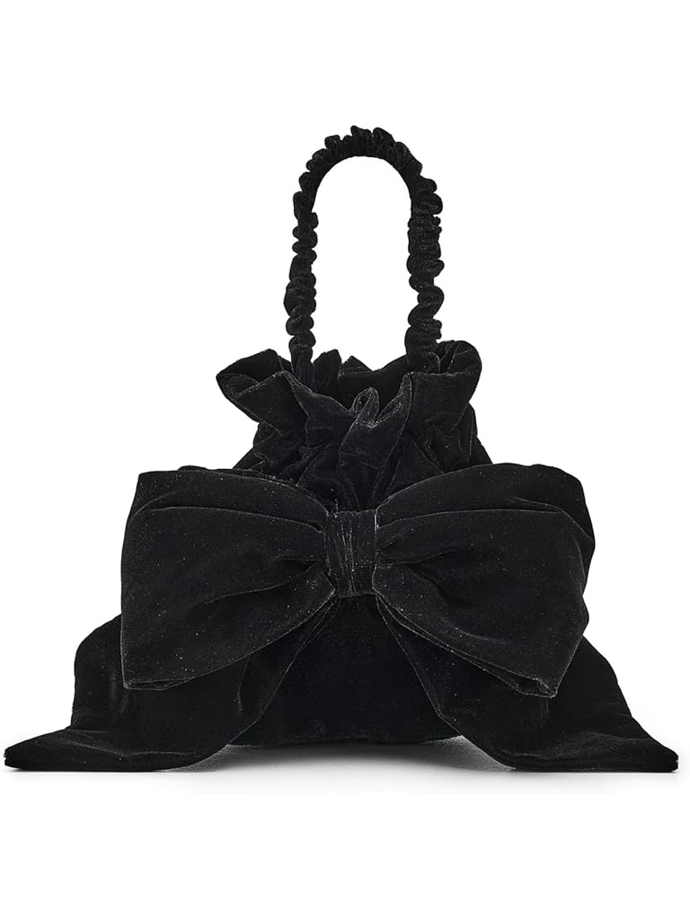 Black Free People Belle Velvet Bow Bag
