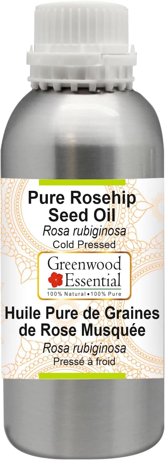 Greenwood Essential Pure Rosehip Seed Oil (Rosa rubiginosa) Cold Pressed 630ml (21 oz)