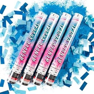 Gender Reveal Surprise Confetti and Powder Cannons Bundle (Blue)