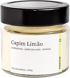 Vela Aromática perfumada aroma de Lemongrass Capim Limao Citrica 145g - MINERVA CANDLES