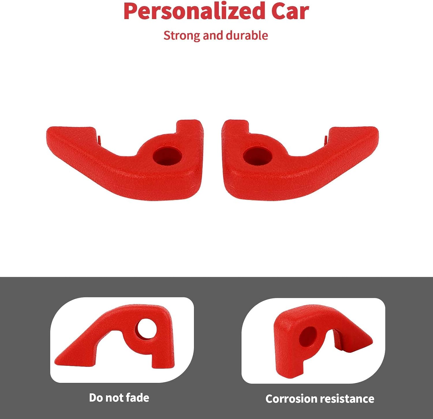 Linskip for Modular Steel Bumper Tow Hook Covers Fit for 2021-2026 Ford Bronco Accessories, Tow Hook Rubber Sleeve Protectors for Bronco Raptor Accessories(Red)