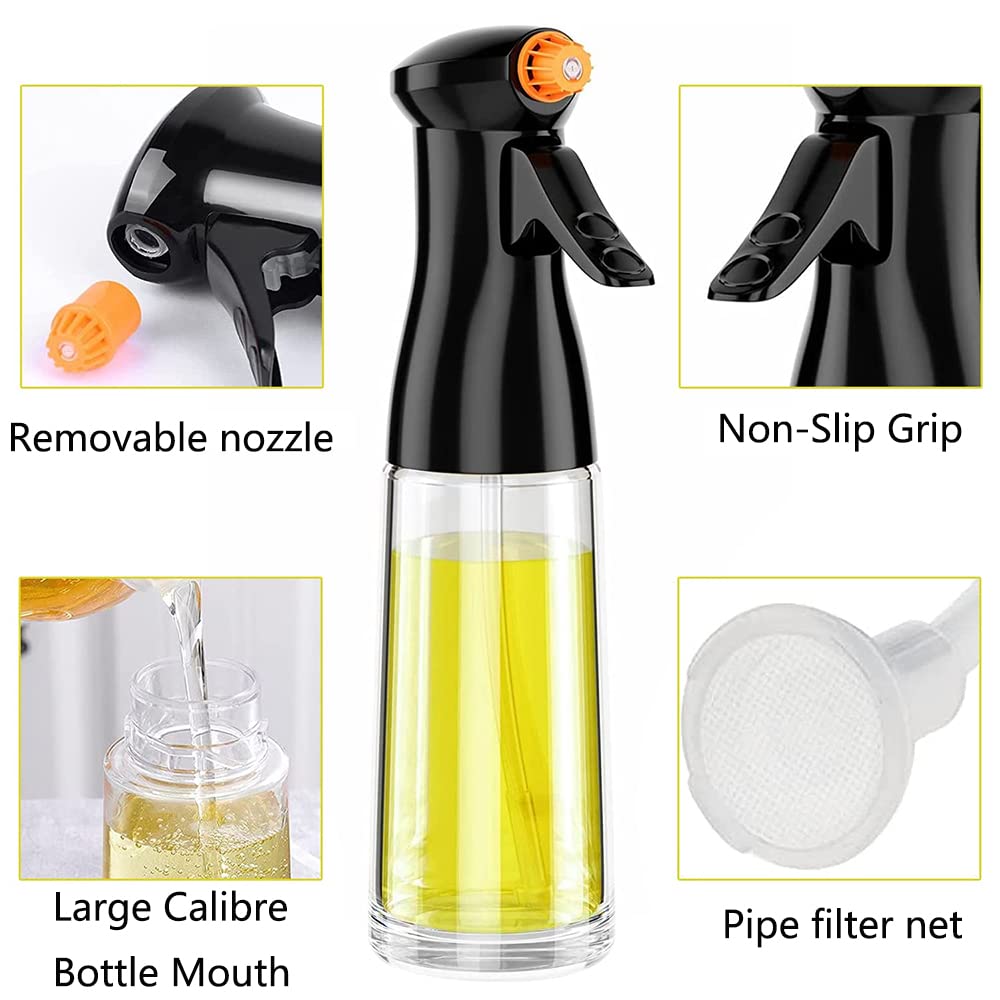 Uootach Spray Huile, 300 ML Vaporisateur D'huile Et De Vinaigre, Bouteille Transparente Et