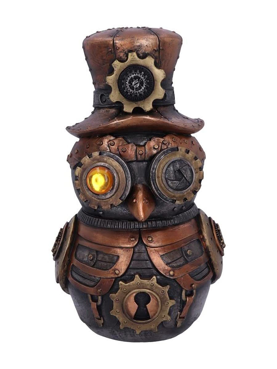 Nemesis Now Hootle 22.7cm Steampunk Owl with Top Hat Figurine, Bronze D5413T1