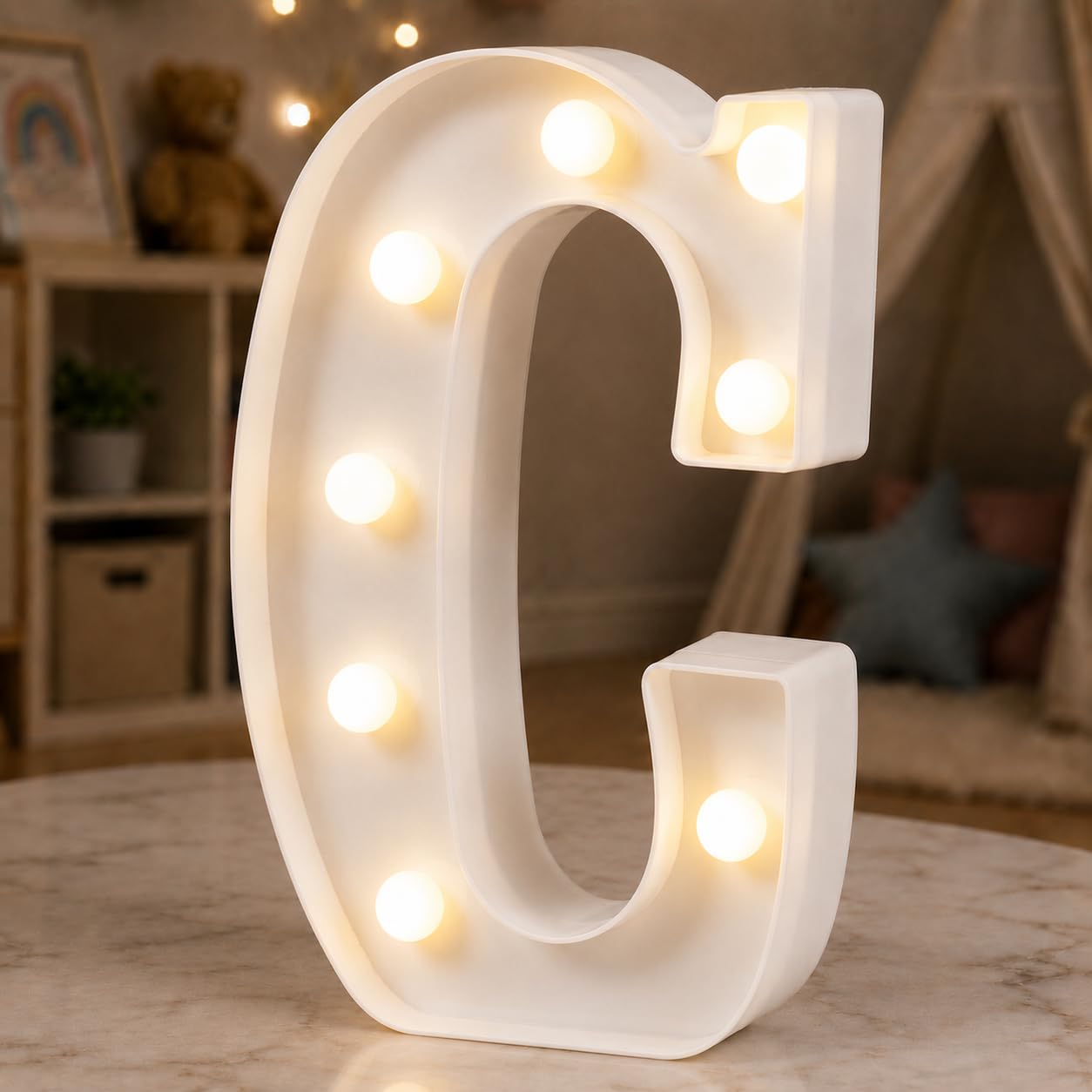 HXWEIYE Light Up Letters C, 8.58 Inch Battery Opearted, 8 LEDs