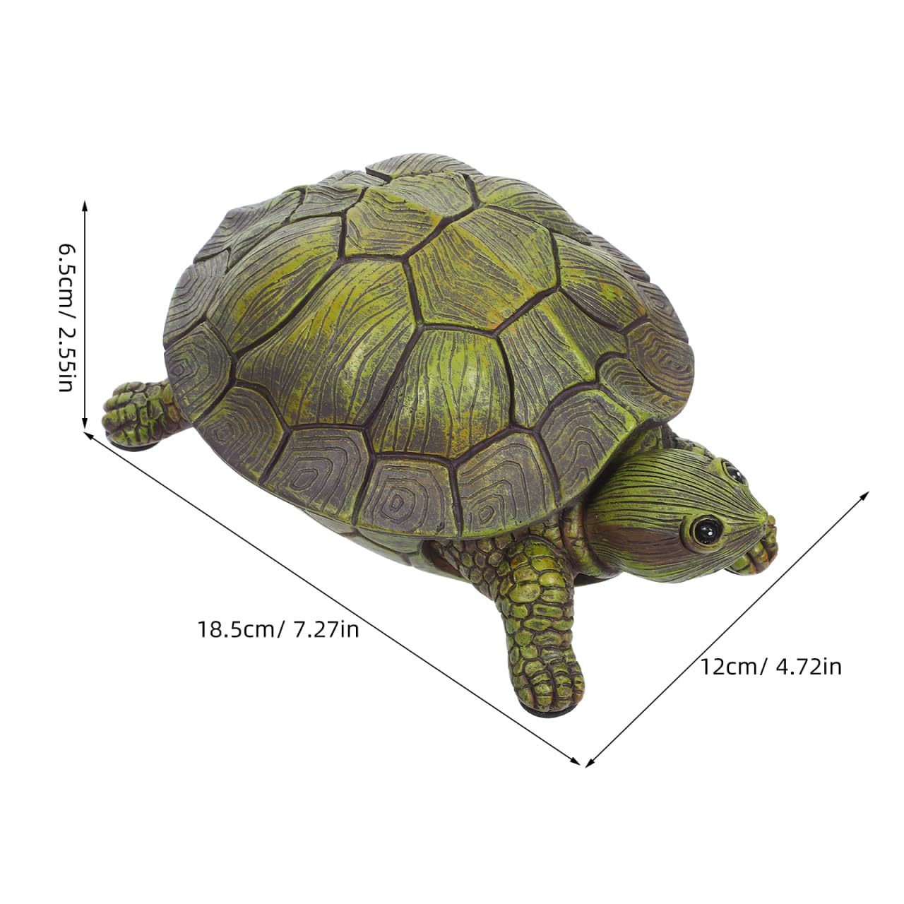 HOMSFOU Schlüsselversteck in Schildkrötenform 7.28X4.72X2.56In Wetterfeste Gartendeko Aus Kunststein Versteckter Schlüsselhalter Für Ersatzschlüssel Schmuck Und Kleine Wertgegenstände