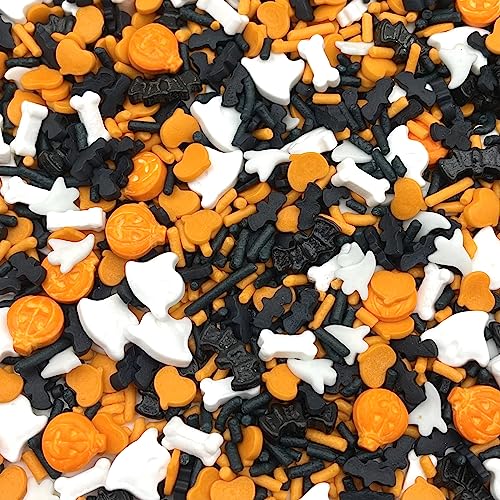 Image of Manvscakes, pink sprinkles, valentines, cake sprinkles, gluten free, cookies, chocolate, fondant, princess topping, ice cream, edible, dessert decoration (Orange black)