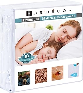 Bedecor Zippered Twin Mattress Protector Cover for 7"-9" Depth Mattress,Fully Encased Liquid Proof Urine Pee Protection Breathable Smooth Incontinence Pet Baby Potty Training