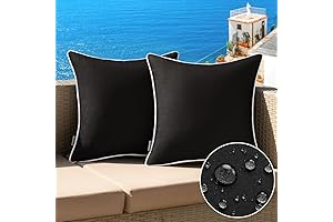 MIULEE Outdoor Waterproof Outdoor Black Pillows