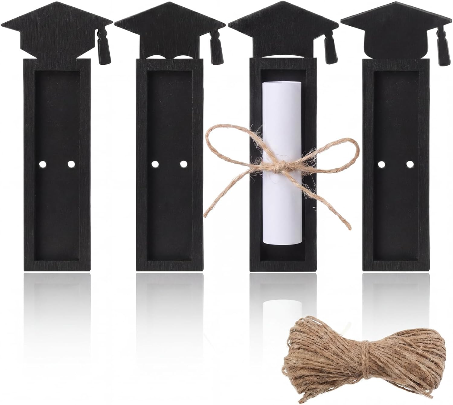 GlikCeil 4 Pieces Money Holders for Cash Gift 2026 Wooden Cash Holder Chocolate Bar Money Gift Table Centerpiece Decorations Party Favors(Graduation)