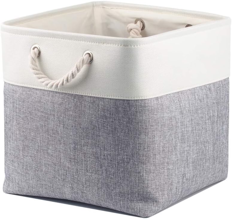 Mangata Fabric Storage Basket, Canvas Cube Storage Boxes 25x25x25cm for