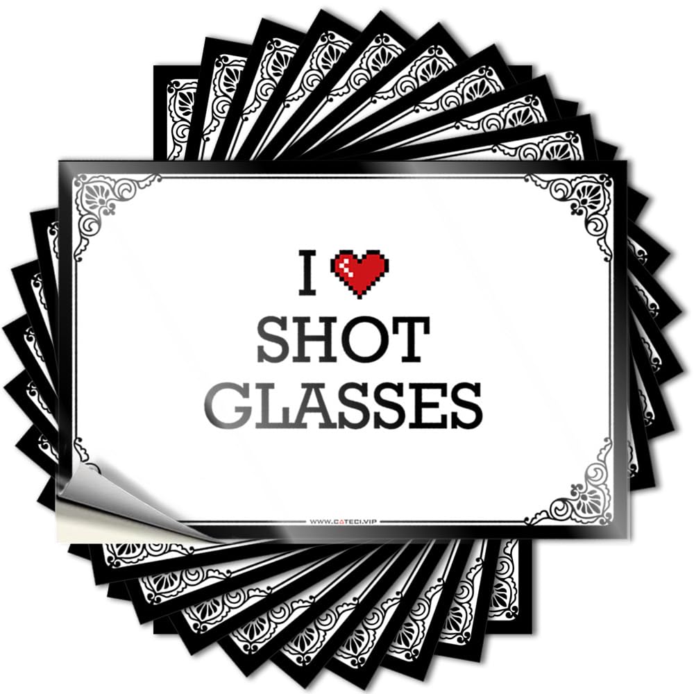 Fzfn Colour Stickers Space Peel And Stick - I Love Shot Glasses Case Funky Waterproof Vinyl For Farmers(12X18cm)