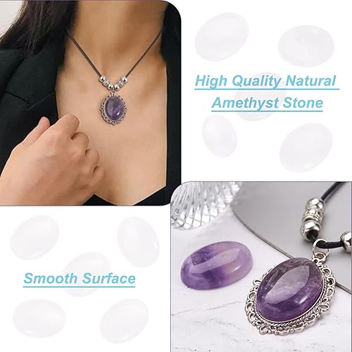 Miniatura 10 de Crafans Cabujones ovalados de jaspe ondulado natural de 1.57 x 1.58 pulgadas, con parte trasera plana, sin agujero, piedra curativa de chakras,