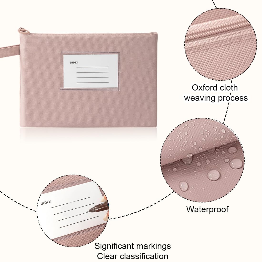 Bolsa para Guardar Dinero con Cremallera Oxford A5 21x15cm 5 Piezas