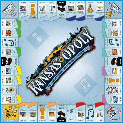 Late for The Sky Kansas-Opoly juego de mesa familiar miniatura 4