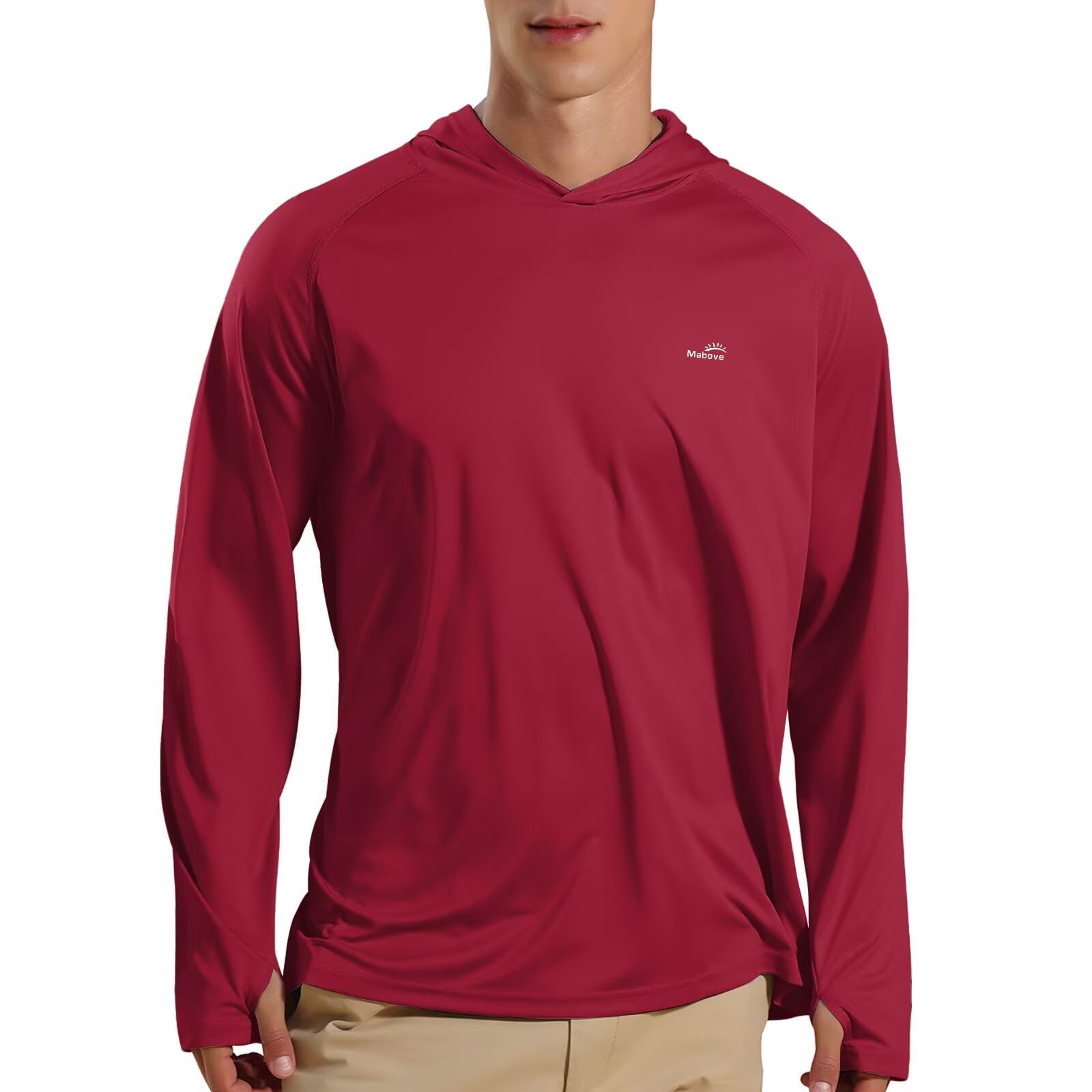 Mabove Men's Fishing Sun Hoodie Long Sleeve UPF 50+ Rash Guard UV Shirts