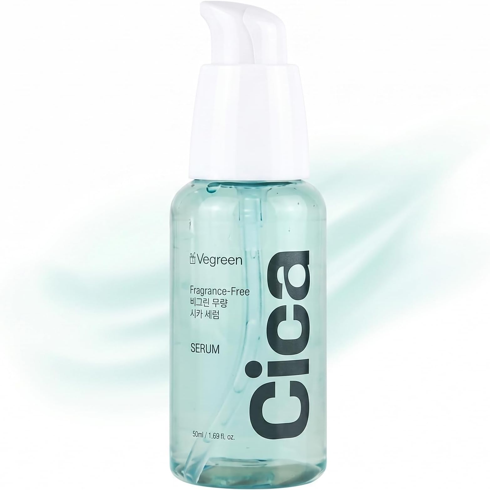VEGREEN Fragrance-Free Cica Serum | Centella Asiatica Enriched Face Serum for Women & Men | Alcohol-Free Centella Unscented Serum Face Moisturizer | Hydrating Serum for All Skin Types 1.69 fl oz