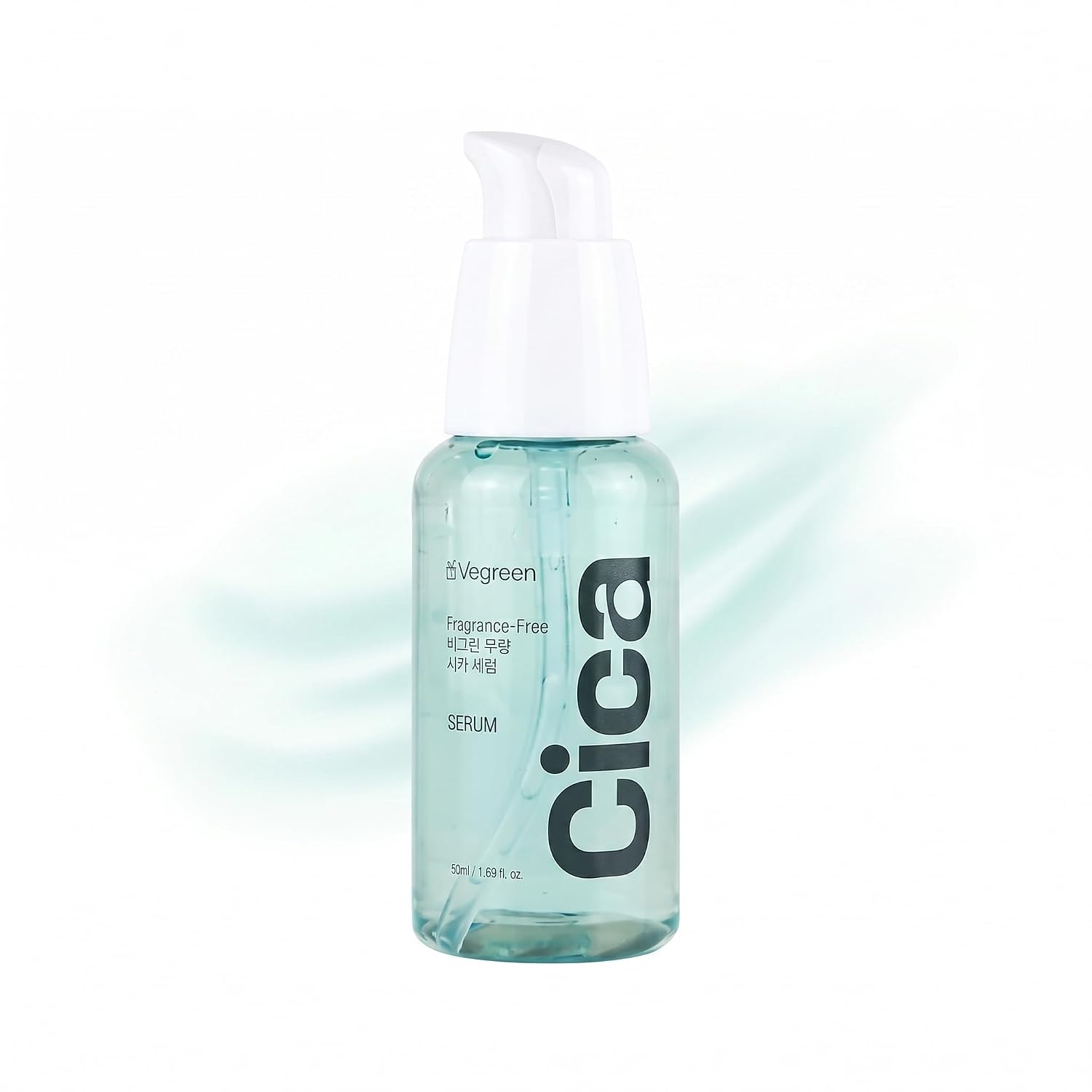 VEGREEN Fragrance-Free Cica Serum | Centella Asiatica Enriched Face Serum for Women & Men | Alcohol-Free Centella Unscented Serum Face Moisturizer | Hydrating Serum for All Skin Types 1.69 fl oz