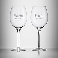 Vista 6 de Waterford Copas de vino personalizadas Elegance Sauvignon Blanc, juego de 2 copas de vino blanco con grabado personalizado de 14.2 onzas