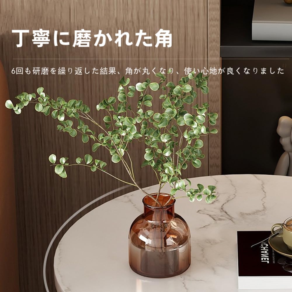 Amazon｜サリニ サイドテーブル 丸 コーヒーテーブル 大理石 ゴールド
