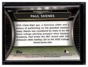 Amazon.com: 2023 Topps Bowman Chrome Paul Skenes #BDN-7