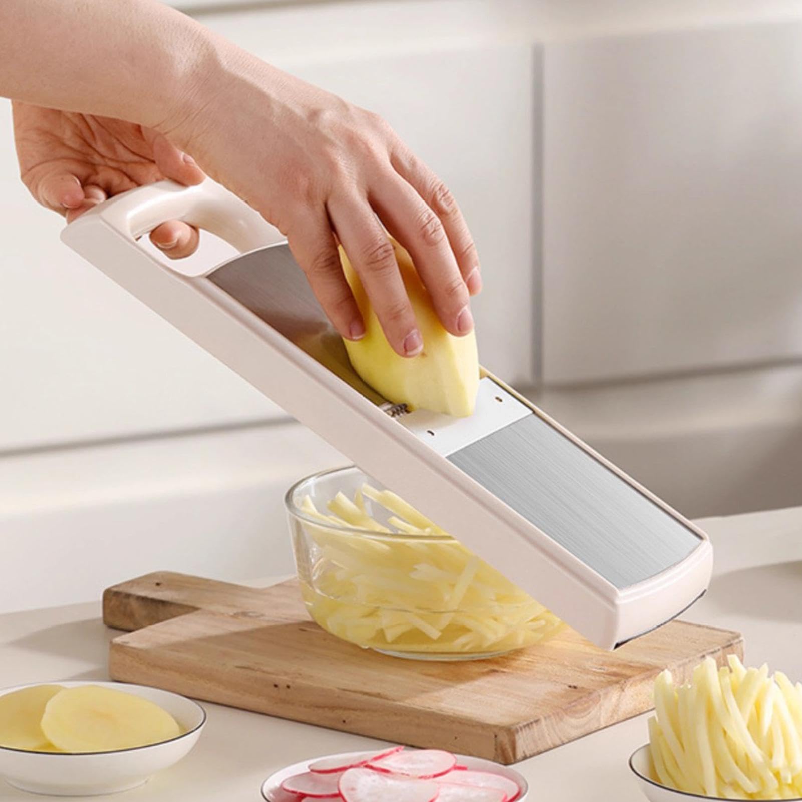 Rebanador de Verduras Picador Manual y Ajustable en Acero Inoxidable
