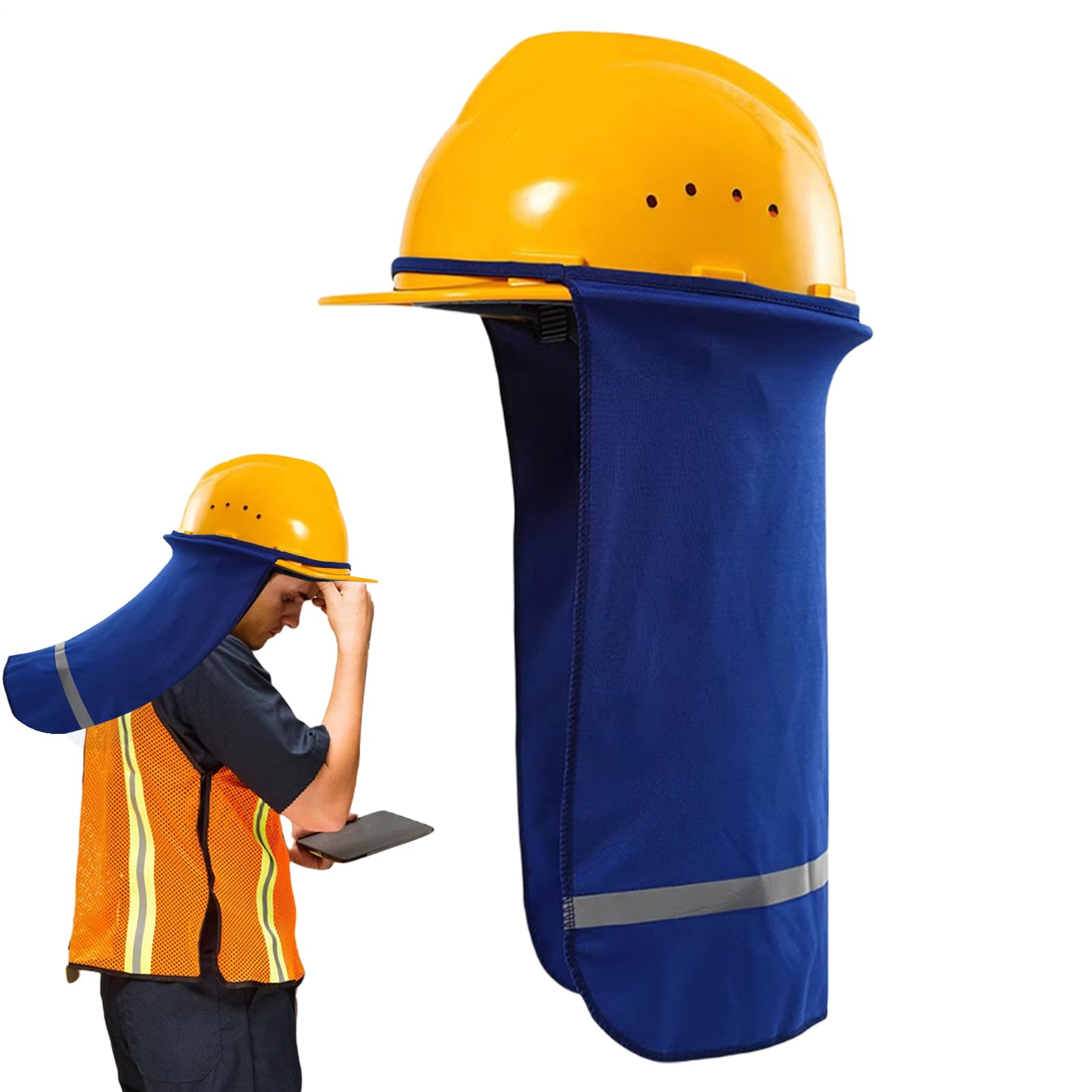 Hardhat Neck Shade - Sicherheitshelm Sonnenschutz | Mesh Neck -Schatten Hoher Sicht, Atmungsaktivem Nackenschutz Mit Haltbarkeit, Sonnenschutz -Hutschatten Für Sommerarbeiten, Dach, Landwirtschaftlich
