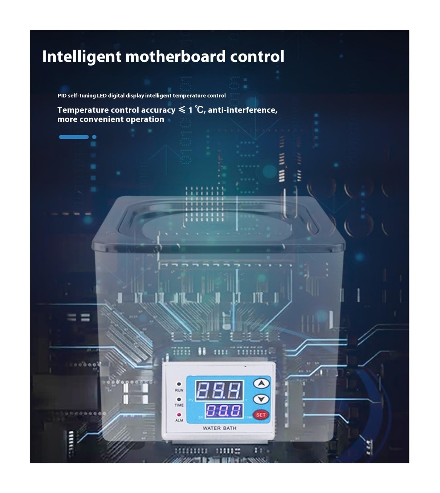 Bain-marie de laboratoire, Chauffe-eau électrique à température constante à affichage numérique, bain-marie anti-séchage en acier inoxydable de laboratoire, trou