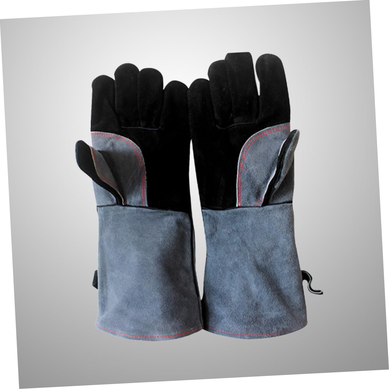 Guanti Resistenti al Calore da Barbecue e Forno in Pelle Bovina | Coppia, Antiscivolo e Isolanti, per Cucina e Picnic, Protezione per Griglia, Stufa e Saldatura