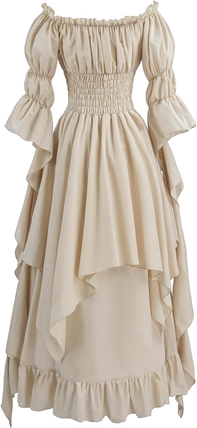 LTAKK Renaissance Dress Women Medieval Costume Victorian Dresses Peasant Gothic Fairy Witch Wedding Under Dress - Image 2