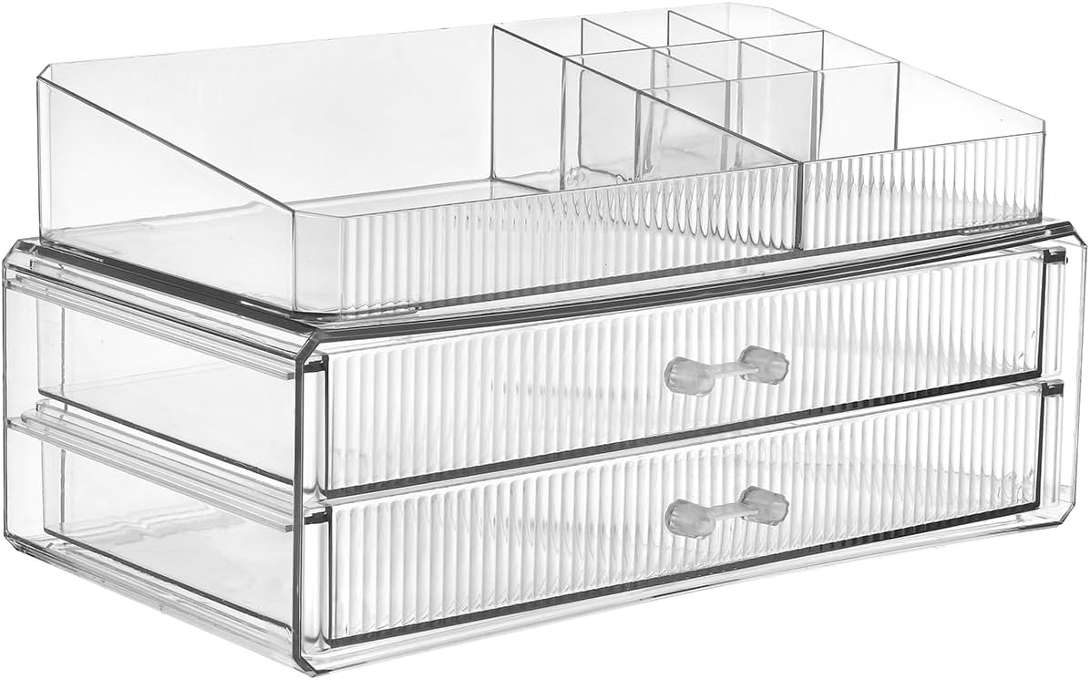 ZHIAI stackable storage drawers, acrylic storage rack, cosmetics and beauty products organizer, suitable for makeup room, bathroom, pantry, home bedroom storage - Image 2