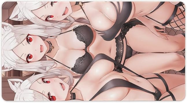 Large Mouse Pad, Bra Girl, Sexy Anime, Sexy Anime Pattern, Desk Mat, Gaming Mouse Pad, Keyboard Pad, Durable, Anti-Slip Rubber Sole, Thick, Moe, Cute, Multifunctional, Easy to Clean, Comfortable Operation, Compatible with Laser & Optical Mouse, Office Supplies, 18 Ban, 15.7 x 29.5 inches 40 x 75 cm