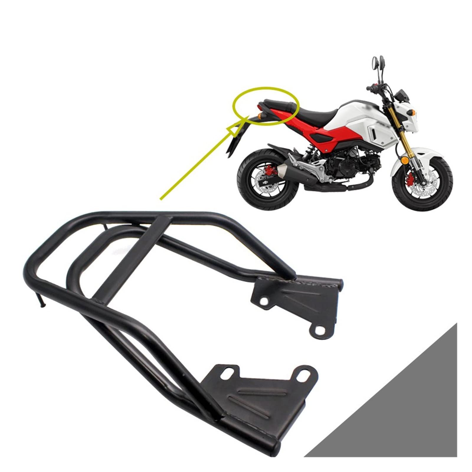 HHRDYY Heckgepäckträger Honda Grom MSX125 | Motorrad Gepäckhalterung | Armlehne & Ablage