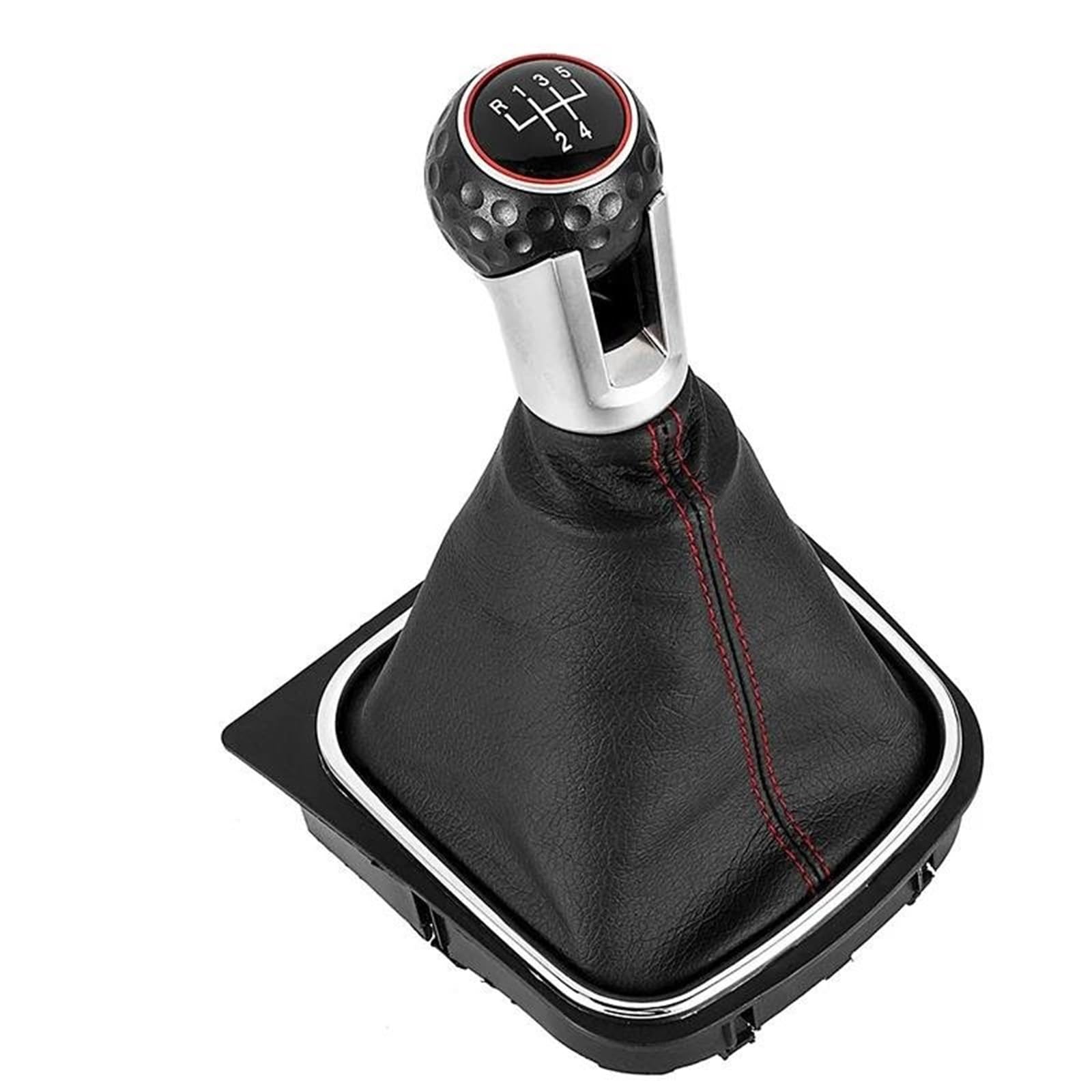 Fhuwaz 5 Speed Car Gear Knob For Golf 5 Mk5 R32 Gtd Gti 6 Mk6 R20 2004-2013 Car Stick Lever Shifter Handball With Gaiter Boot Cover Gear Shift Knob(5 Speed)
