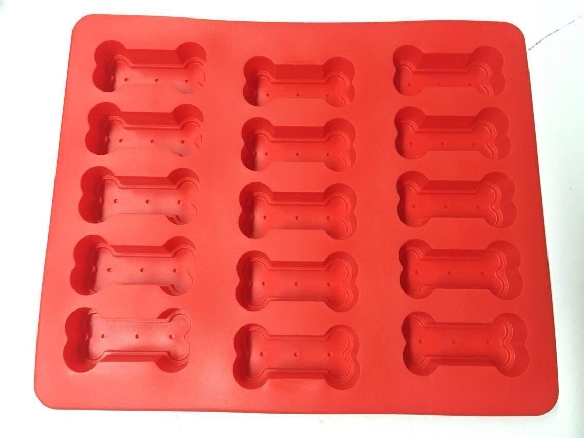Ziaon (TM) Dog Treat Cake Pan, Silicone Bone Mold, 12 by 10 inch (Single bonmold)