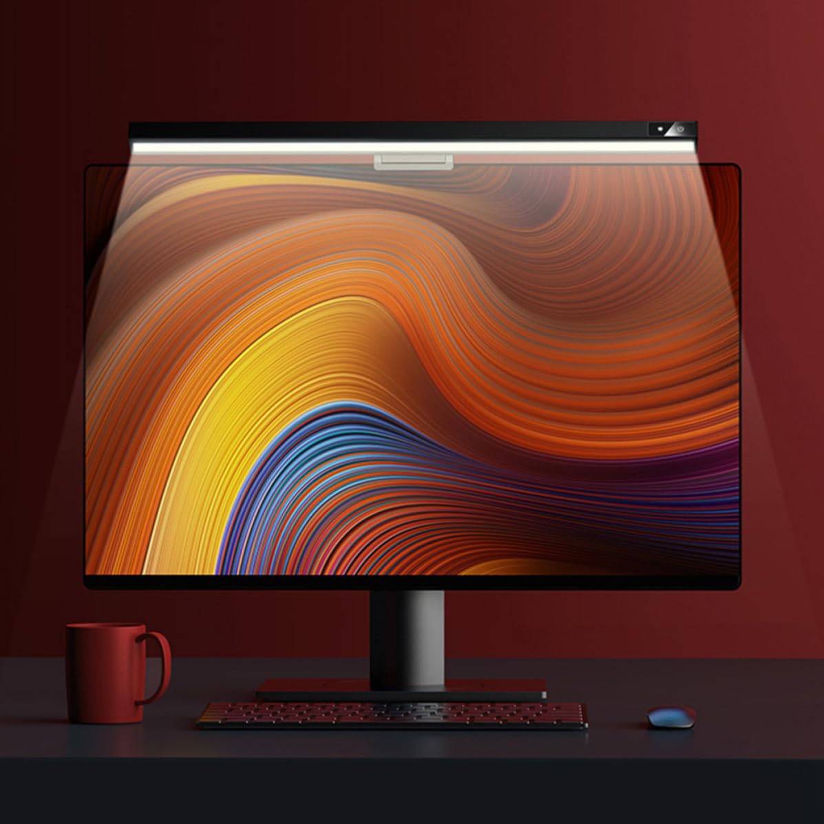 OSALADI Lampada per Monitor Nero in Abs Protezione Vista e Aumento Efficienza Lavoro per Gaming Computer e Uso Domestico