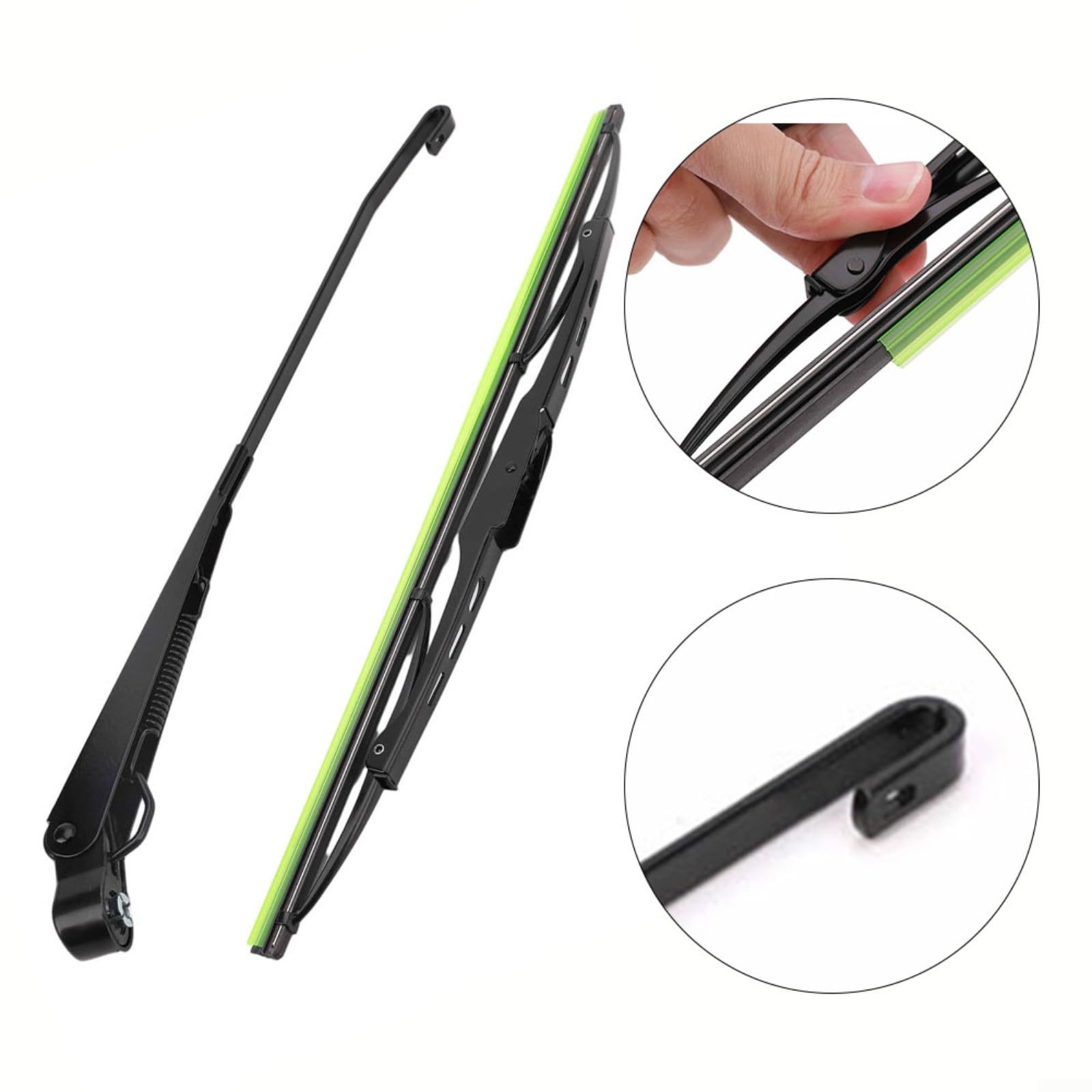 Set di tergicristalli da 400 mm, 12 V e spazzole tergicristallo, per trattore, barca, camper