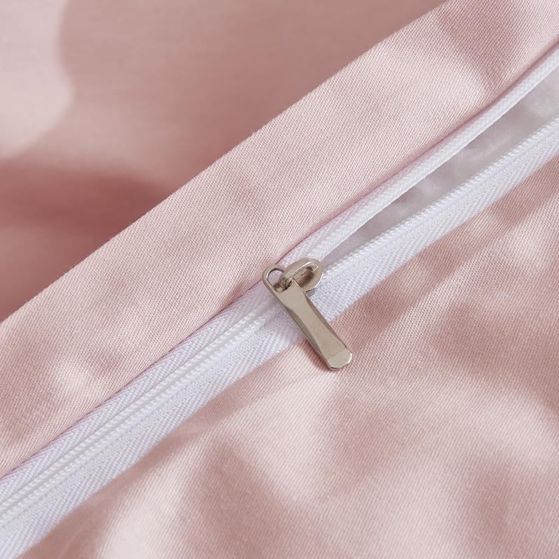 Gezu Bettwäsche 200x220cm Mako Satin Baumwollesatin Bettwäsche Set Rosa 100% Baumwolle 3 Teilig Baumwolle Atmungsaktiv Weich Fein Bettbezug 200x220cm und Kissenbezug 80x80 cm mit Reissverschluss