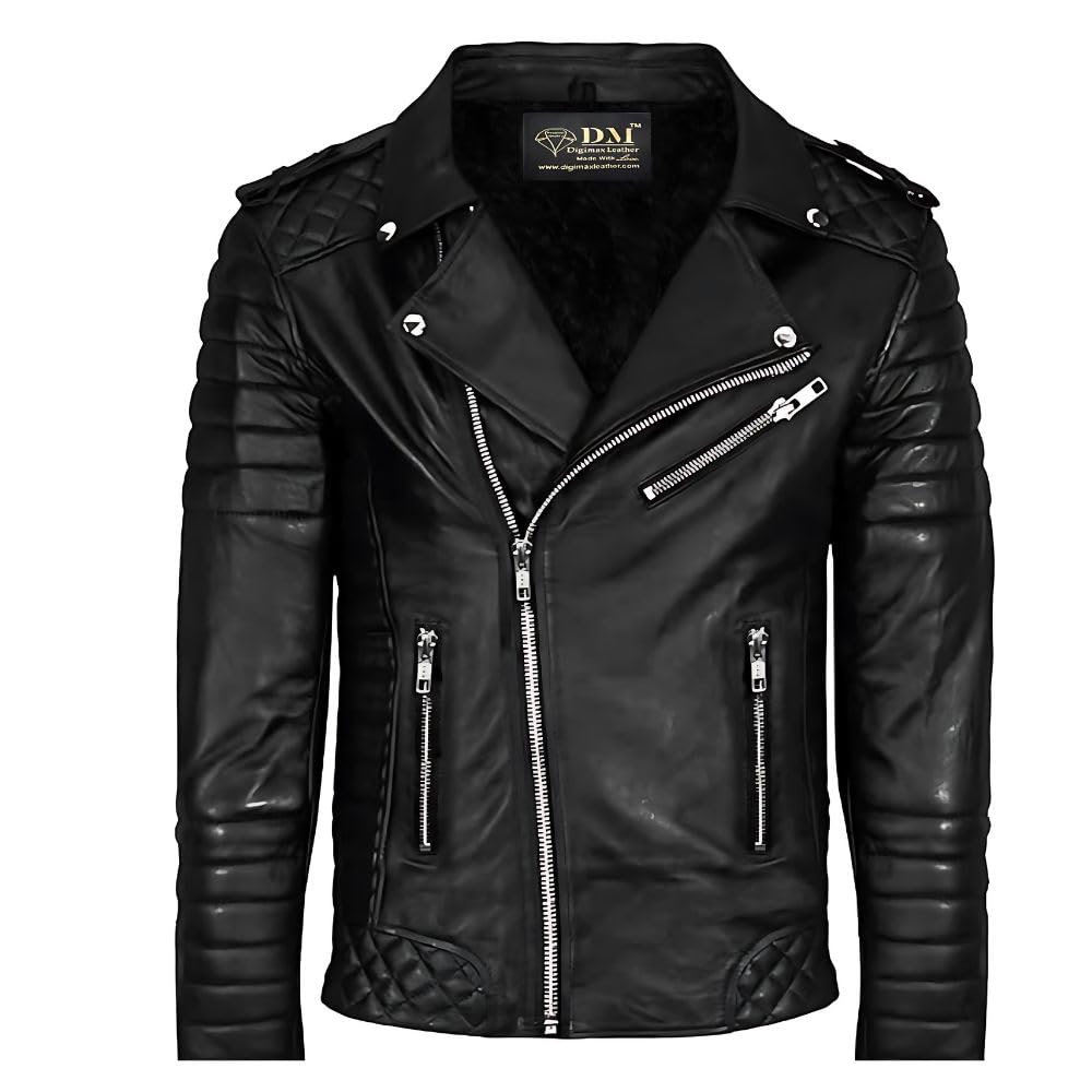 DIGIMAX LEATHER MENS FAUX LEATHER JACKET BLACK