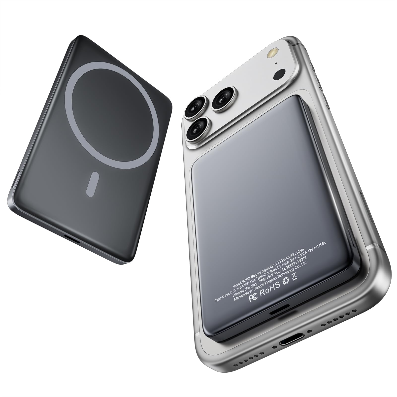 0 3 Ultra Slim Alloy-Made Credit Card Magsafe Portable Charger for iPhone 2026 Upgrade 5000mAh Fast Charging Magnetic
