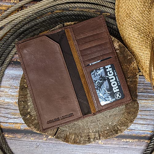 HOOEY Leather Men’s Western Rodeo Wallet (Roughout - Brown)4