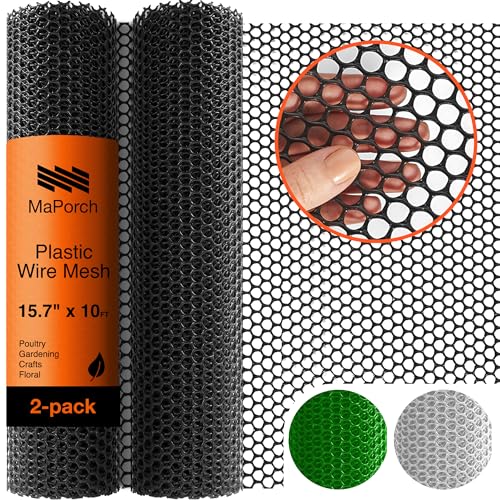 MAPORCH Rollo de malla de alambre (2-Pack Black 38CM x 304CM)