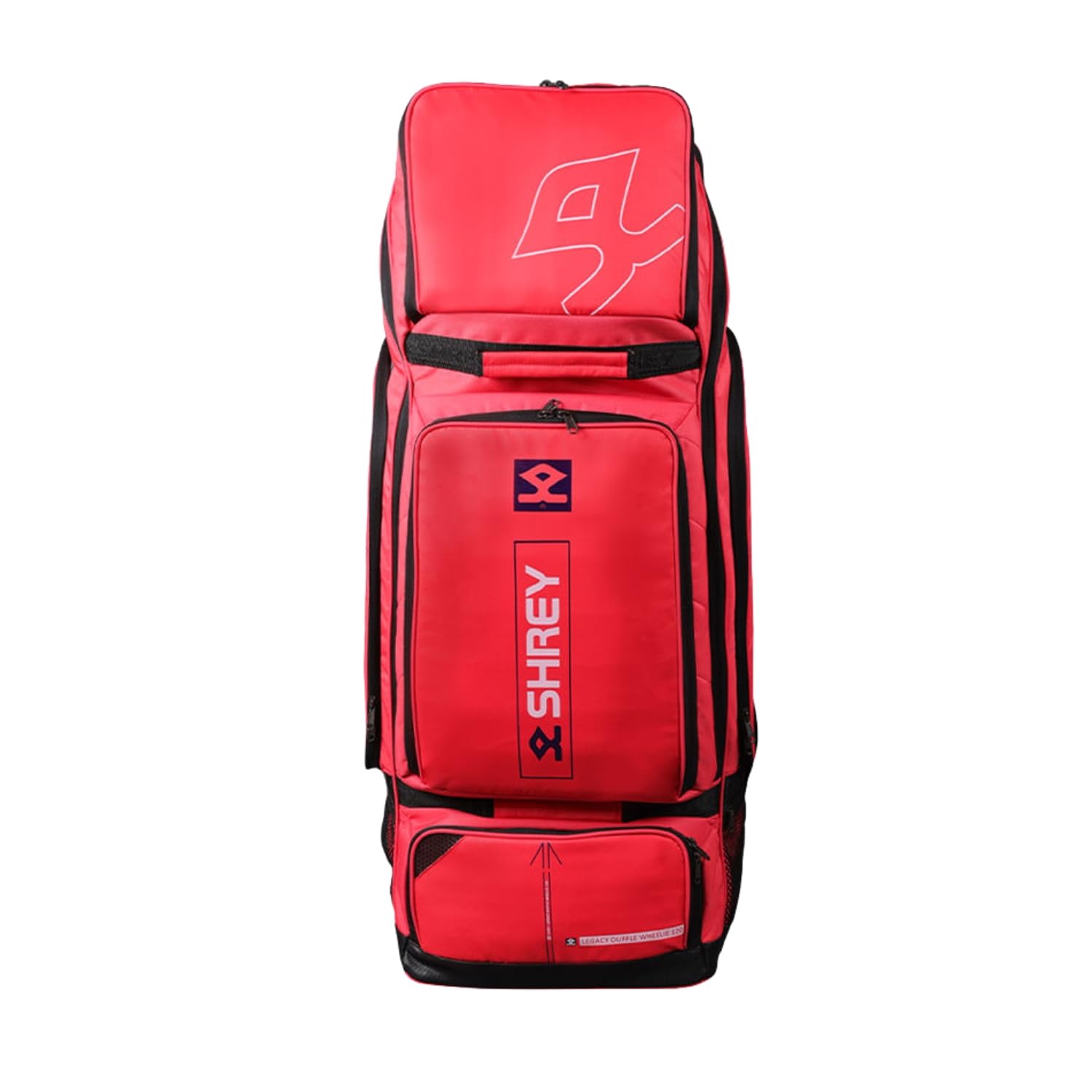SHREY 3333 Legacy Duffle Wheelie 120 Cricket Kitbag | Spacious, Durable & Easy-to-Carry Cricket Gear Bag | Red-image-18