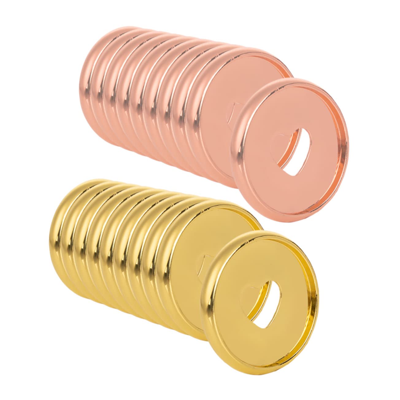 TEHAUX 80stücke Lose Blattbindewerkzeuge Multi-use Bindungsringe Für Notizbücher Und Planer Glänzende Herz-binder-scheiben Gold Und Roségold