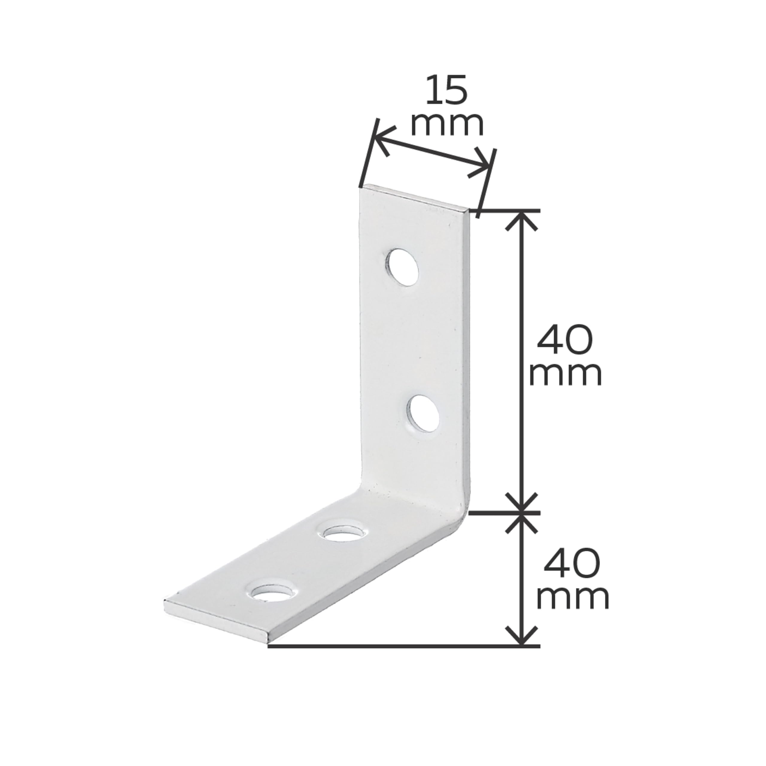 ESCUADRA DE ENSAMBLAJE PLASTICO BLANCA 40 MM. 10 UDS