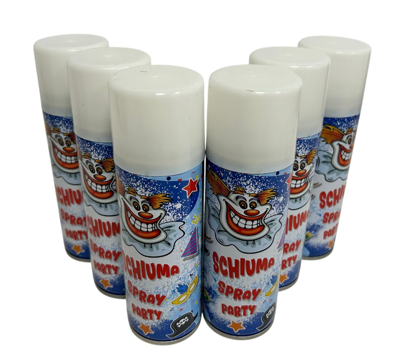 Schiuma Spray 6 pz Confezione da 6 Bombolette di Schiuma Spray Festa Party Carnevale Scherzi di Carnevale Bambini Ragazzi Adulti 150ml 100ml Bombolette Schiuma di Carnevale Schiuma Scherzo (6x 100ml)