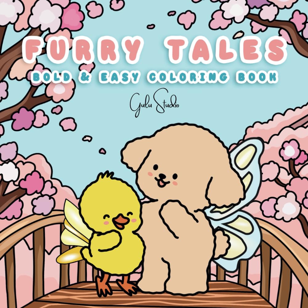 Furry Tales: Coloring Book for Adults and Kids Featuring Adorable Furry Friends and Magical Scenes (Bold & Easy Coloring)