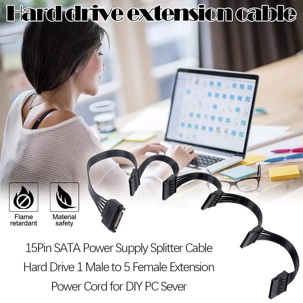 Piplus SATA Power Splitter - 1 to 5 Cable -7
