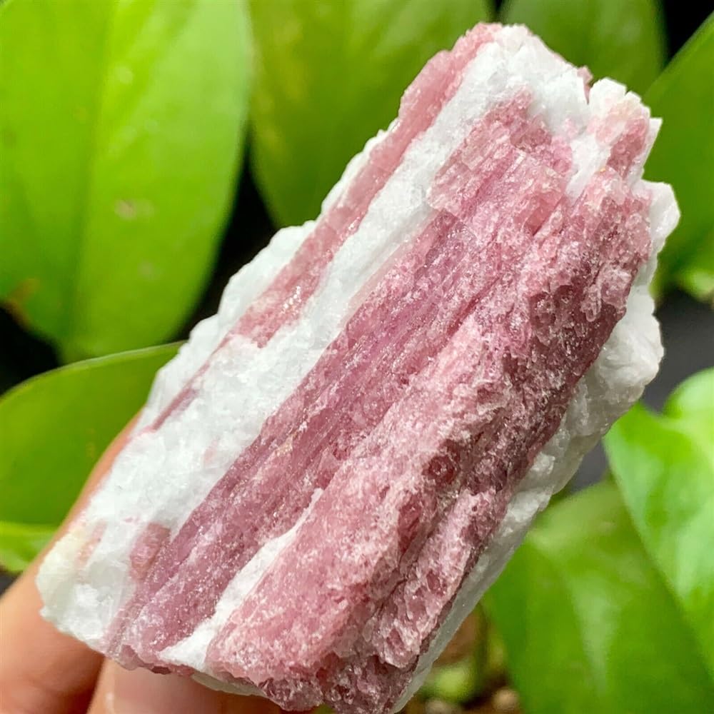 AtkitS Natural Tourmaline Quartz Crystal Rough Stone (Size: 50-70g)