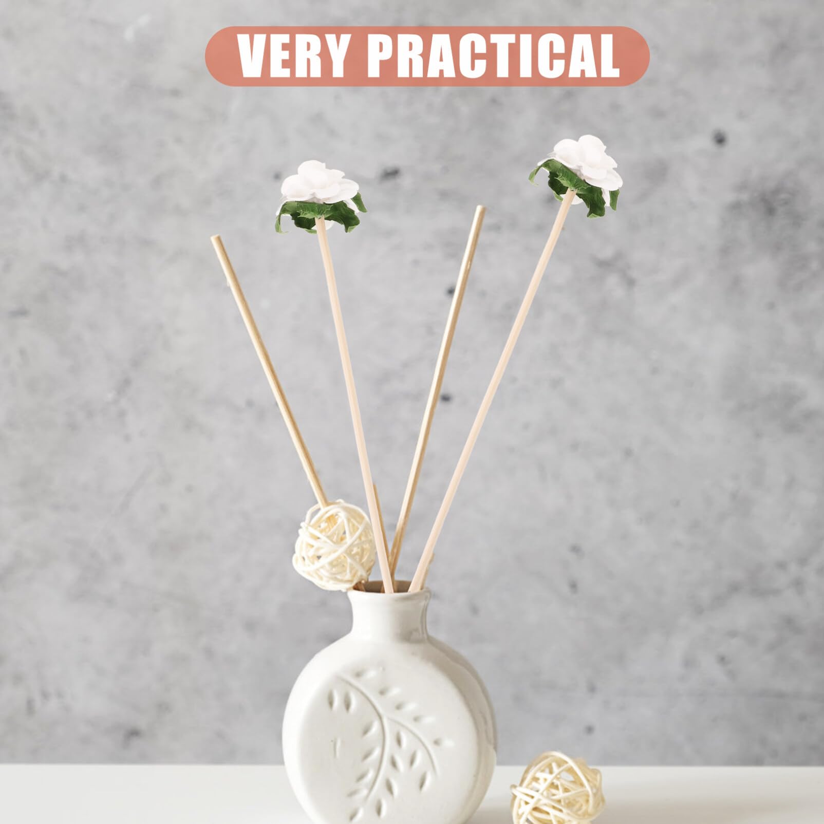 Rose Diffuser Sticks 10pcs Flower Rattan Reed Aroma Diffuser Sticks Fragrance Diffuser Flower Replacement for Home Office Decor